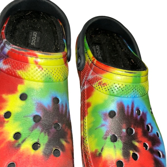 Crocs Dual Comfort Fleece Lined Tye Tie Dye Clogs Men's 11 - Picture 7 of 8